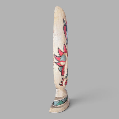Vintage Indonesian Hand-Carved & Painted Tribal Figure Sculpture – Folk Art