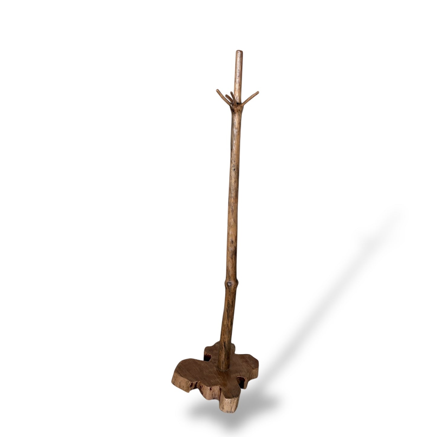 Live Edge Solid Wood Coat Stand – Rustic Tree Trunk Design
