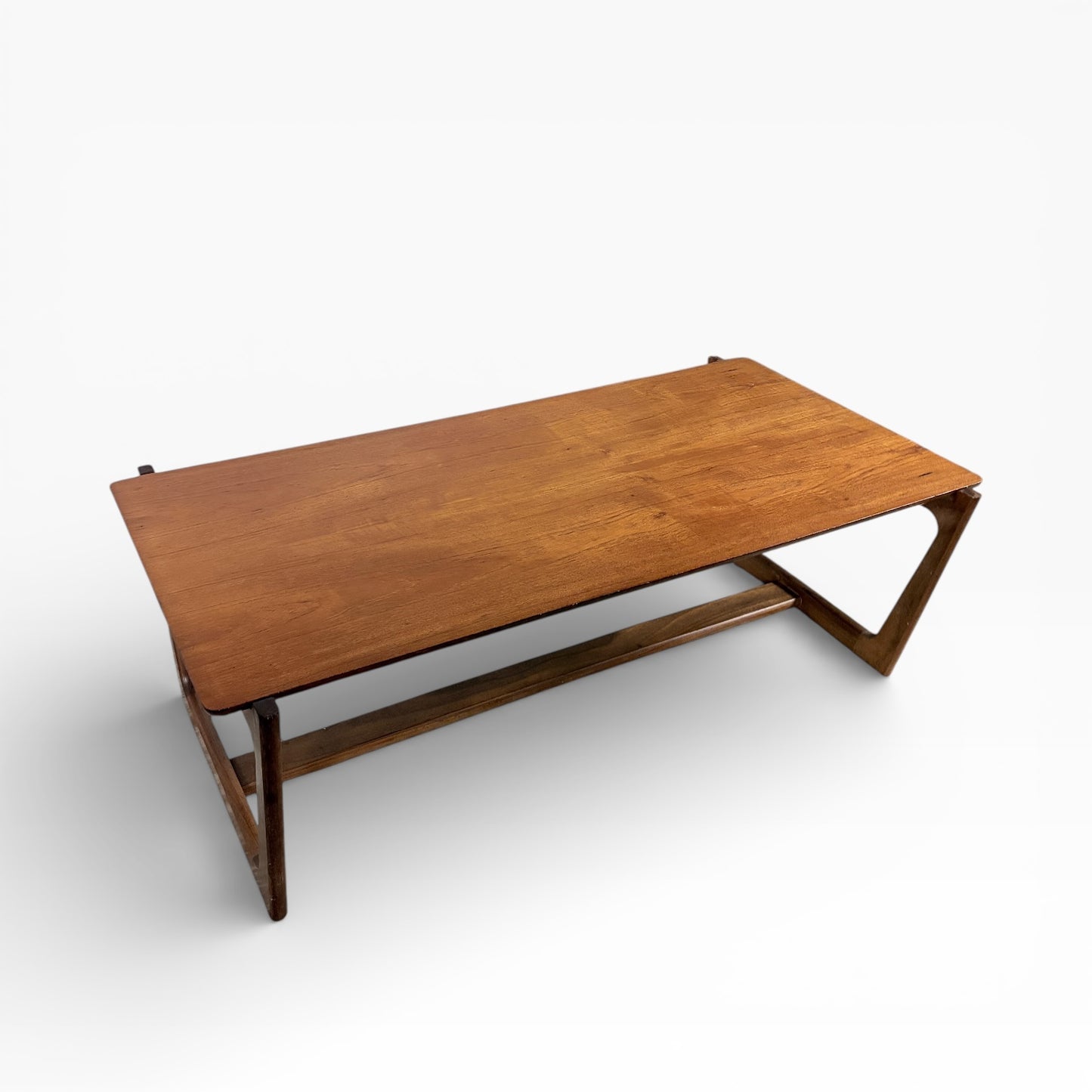 Danish Mid Century Coffee Table with Sleigh Legs