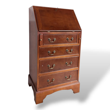 Vintage Yew Wood Compact Bureau Writing Desk