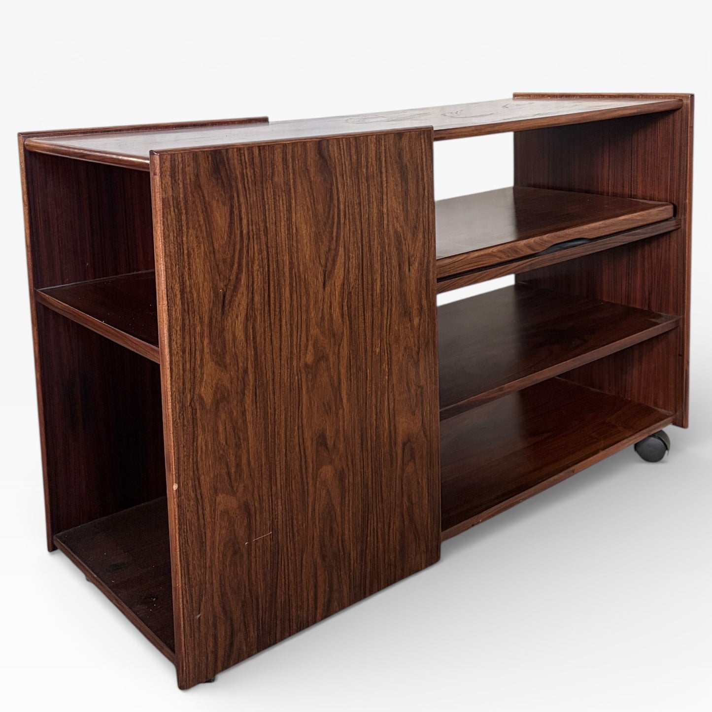 Danish Rosewood Media Unit with Sliding Shelf