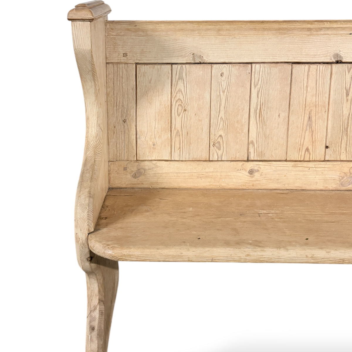 Antique Pine Church Pew – Rustic Farmhouse Bench With Classic Pew Ends & Comfortable Seating