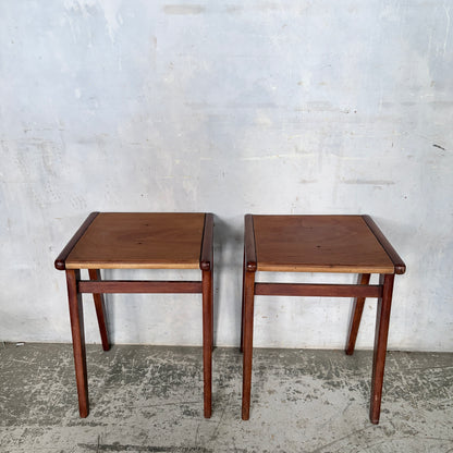 Mid Century Teak & Plywood Bedside Tables
