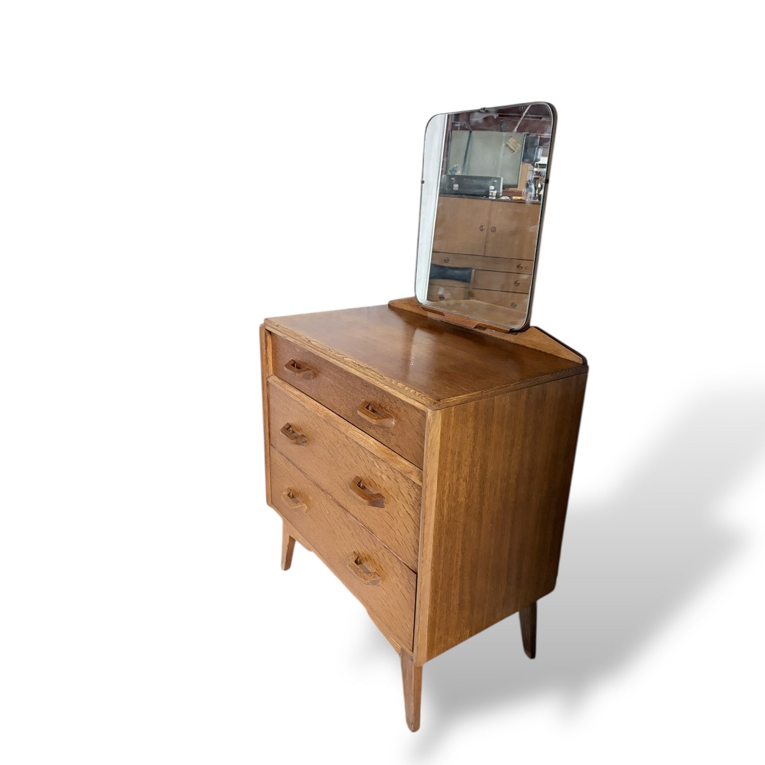 Mid Century G Plan Oak Brandon Dressing Table with Mirror — view 7