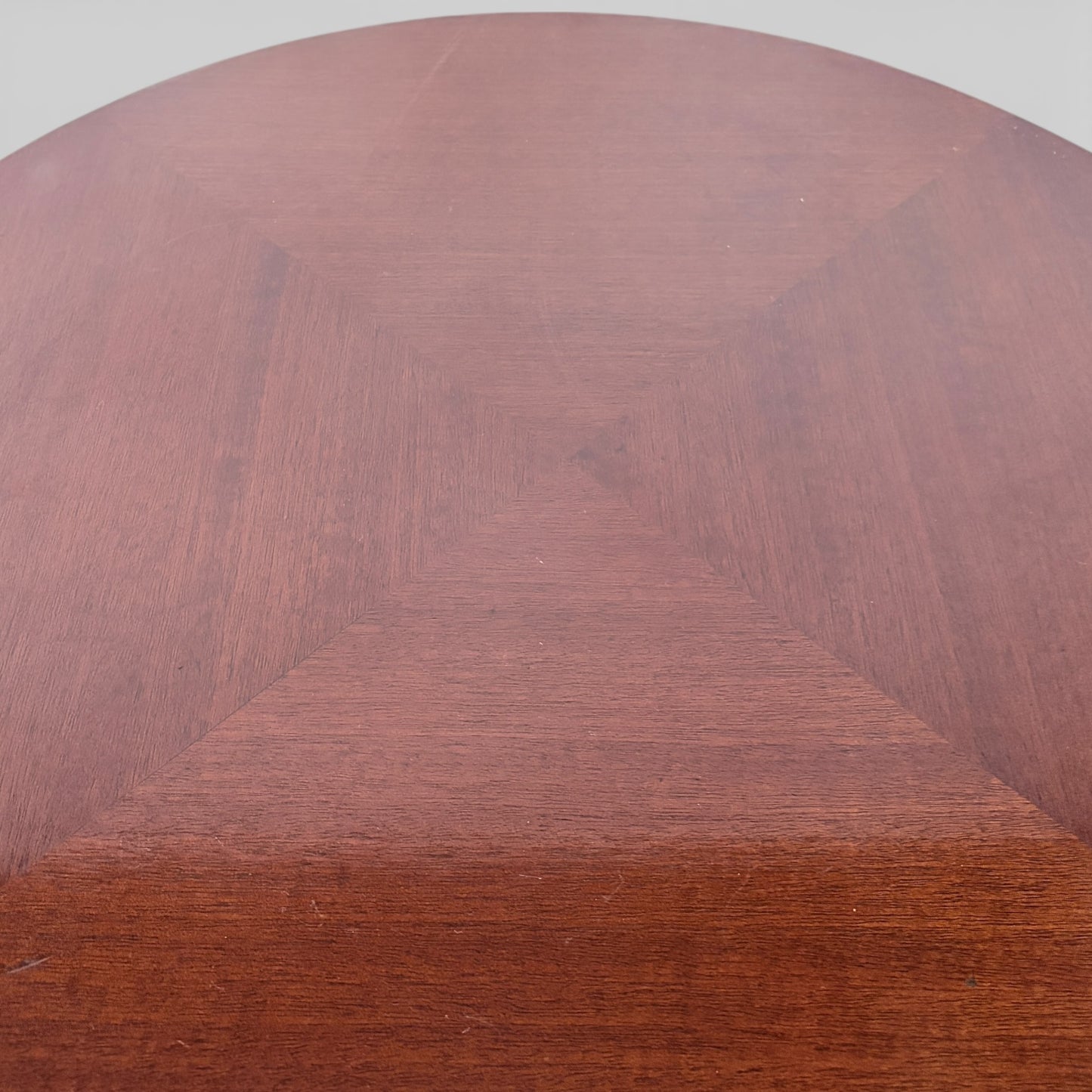 Mahogany Tea Table – Walnut Coffee Table With Marquetry Side Panels, Elegant Legs