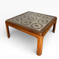Vintage Teak Coffee Table – Mid Century Modern Square Ceramic Tiled Top