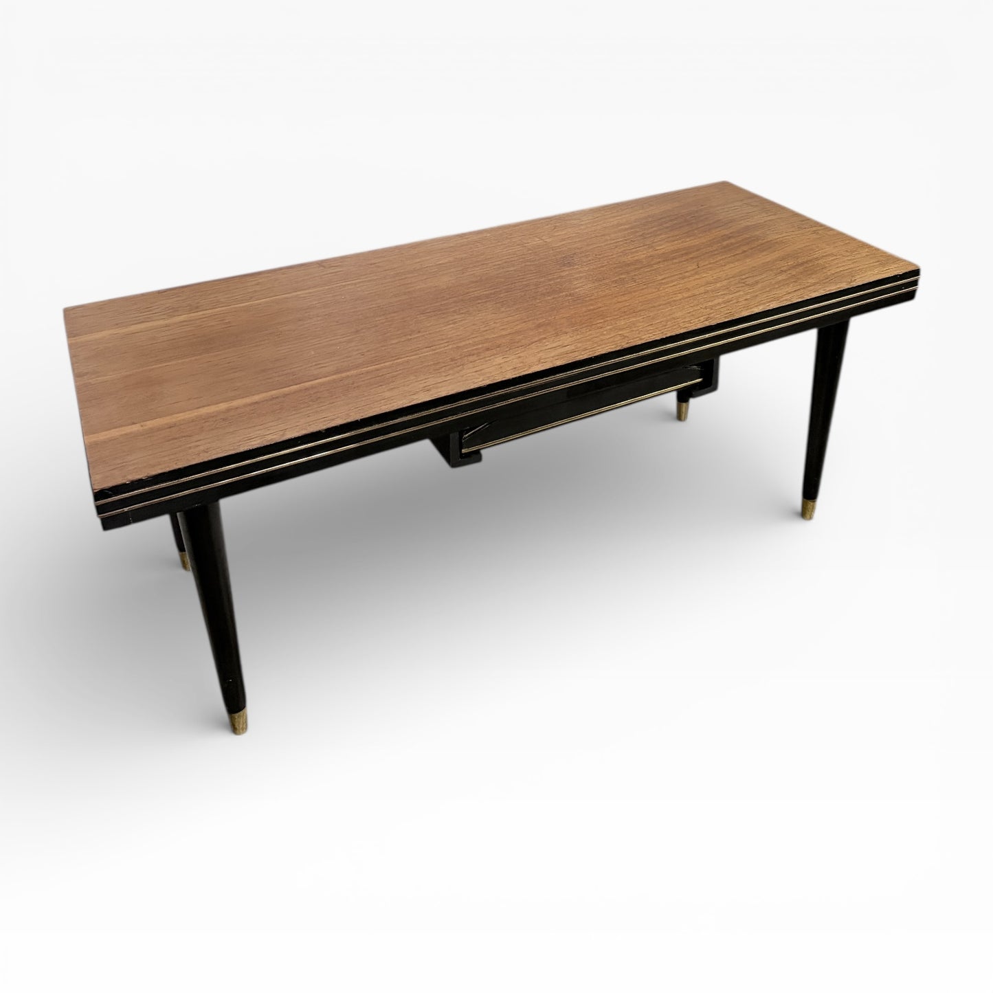 Vintage Space Age Coffee Table – Mid Century Retro Modern Low Profile Table with Removable Tray