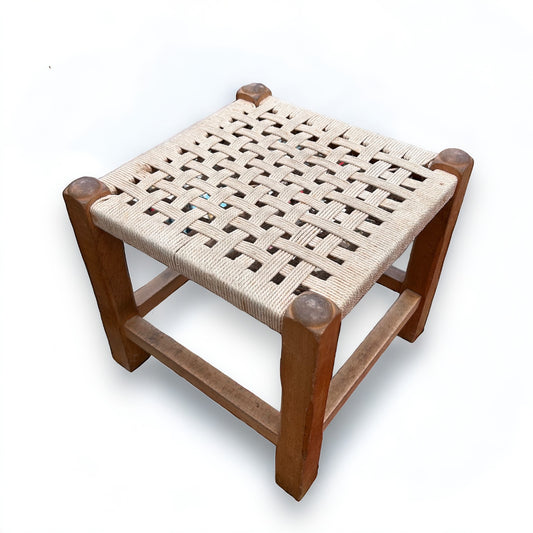 Vintage 1960s Rattan Footstool