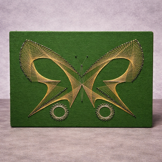 Mid Century String Art Butterfly Wall Hanging