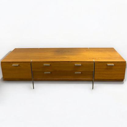 Mid Century Walnut and Chrome Sideboard