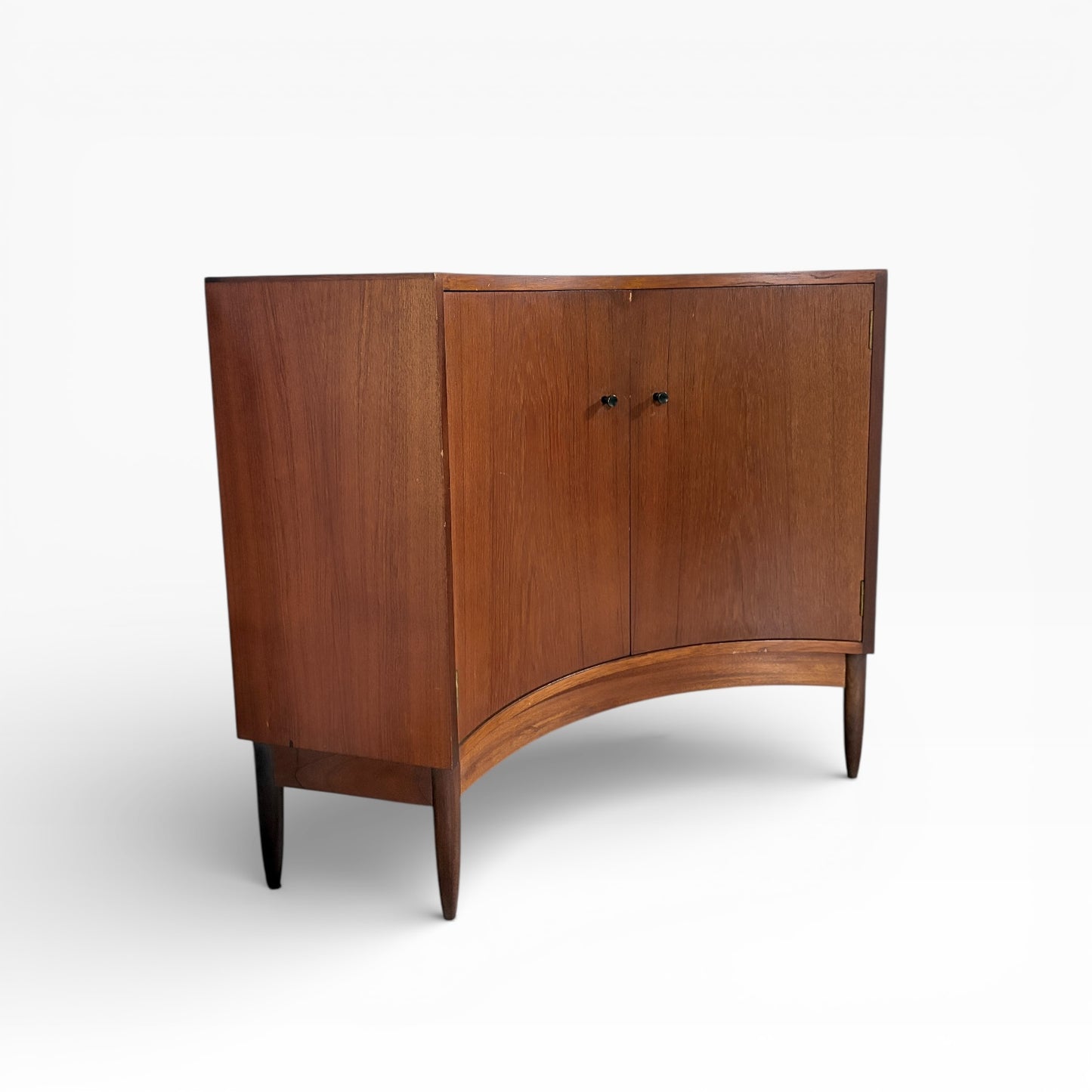 Mid-Century Greaves & Thomas Curved Front Corner Cabinet / Storage Unit — view 2