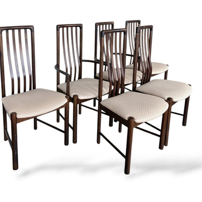 Set of 6 Danish Rosewood Dining Chairs by Boltinge