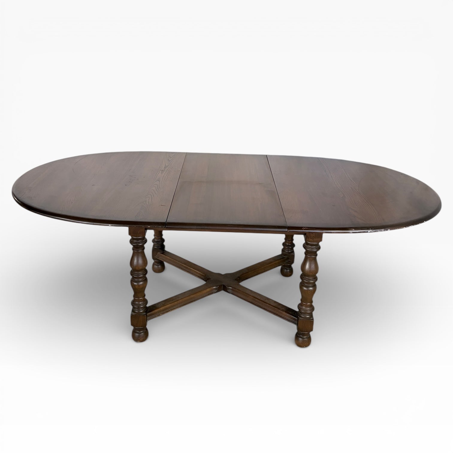 Ercol Dark Elm Oval Extending Dining Table — view 2