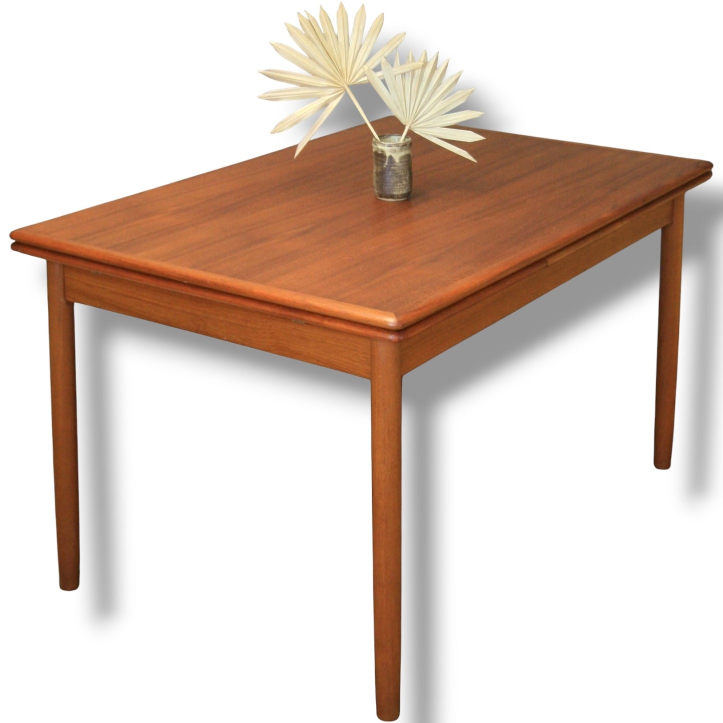 Mid Century Dining Table - Danish Draw Leaf Extending Solid Wood Table