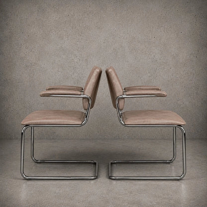 Vintage Bauhaus cantilever armchairs side view