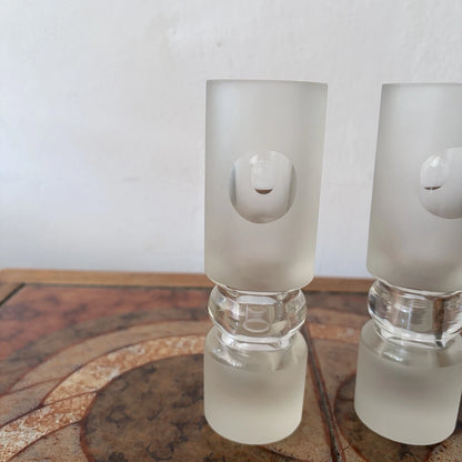 Pair of Polish frosted glass sculptural vases – view 4