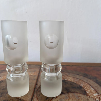 Pair of Polish frosted glass sculptural vases – view 5
