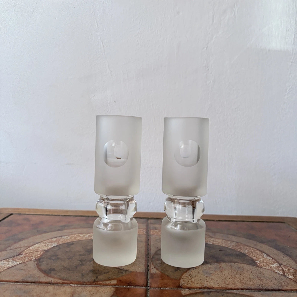 Pair of Polish frosted glass sculptural vases – view 6
