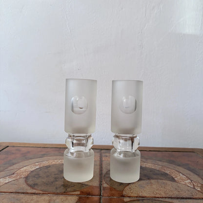 Pair of Polish frosted glass sculptural vases – view 6