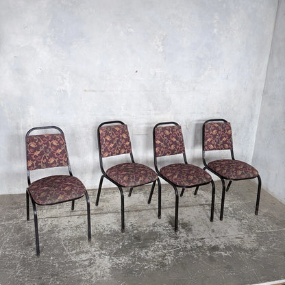 Mid-century tubular metal stacking dining chairs – view 4