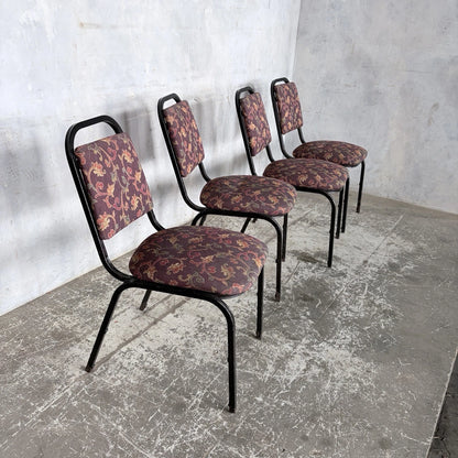 Mid-century tubular metal stacking dining chairs – view 5
