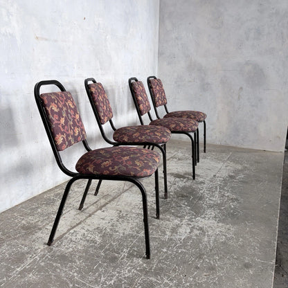 Mid-century tubular metal stacking dining chairs – view 6