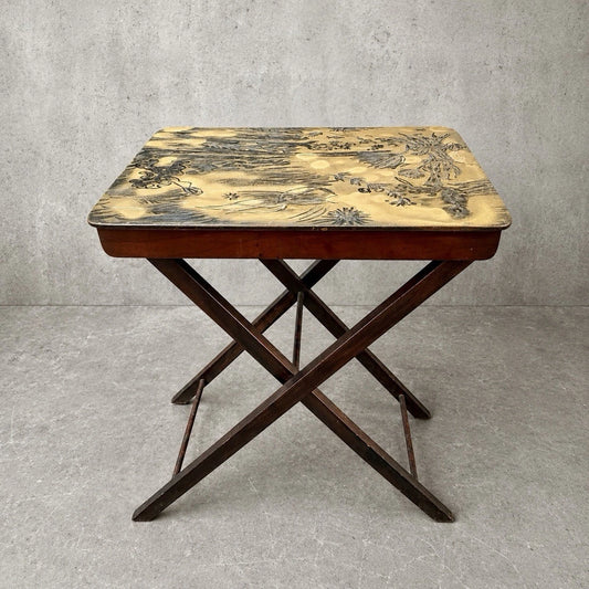 Antique Japanese Chinoiserie folding side table – view 1