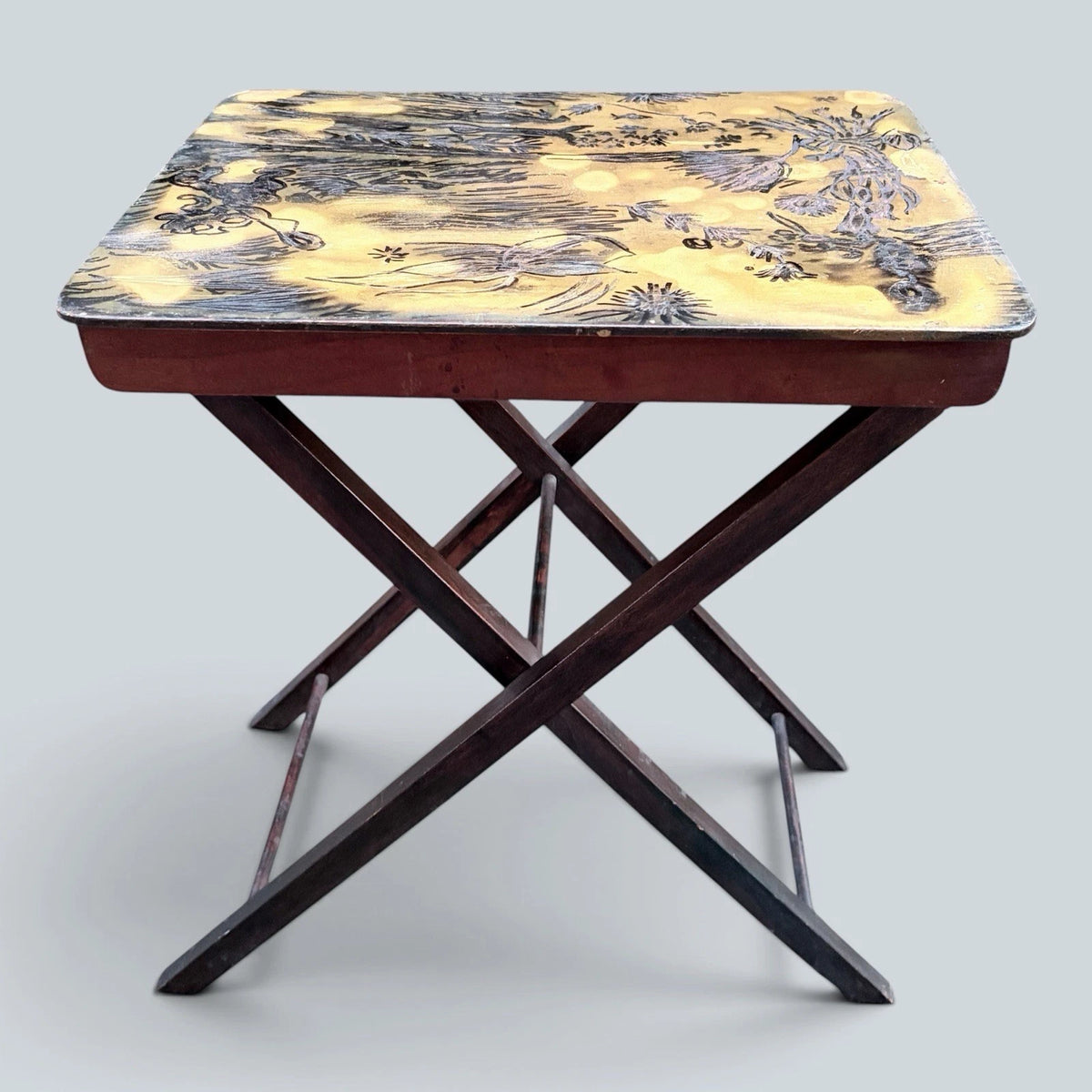 Antique Japanese Chinoiserie folding side table – view 3