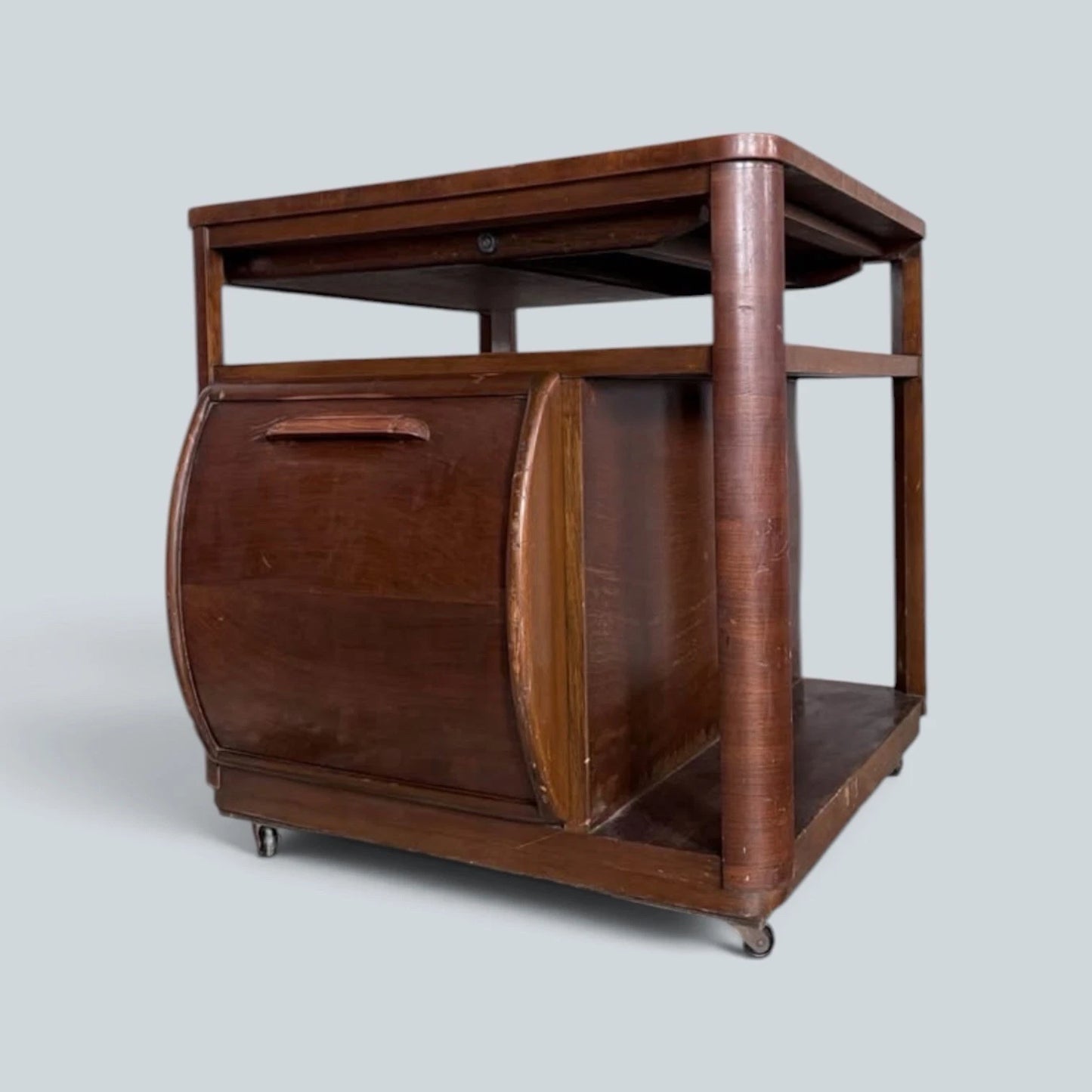 CC41 Incorporall walnut cocktail trolley and drinks cabinet – view 2