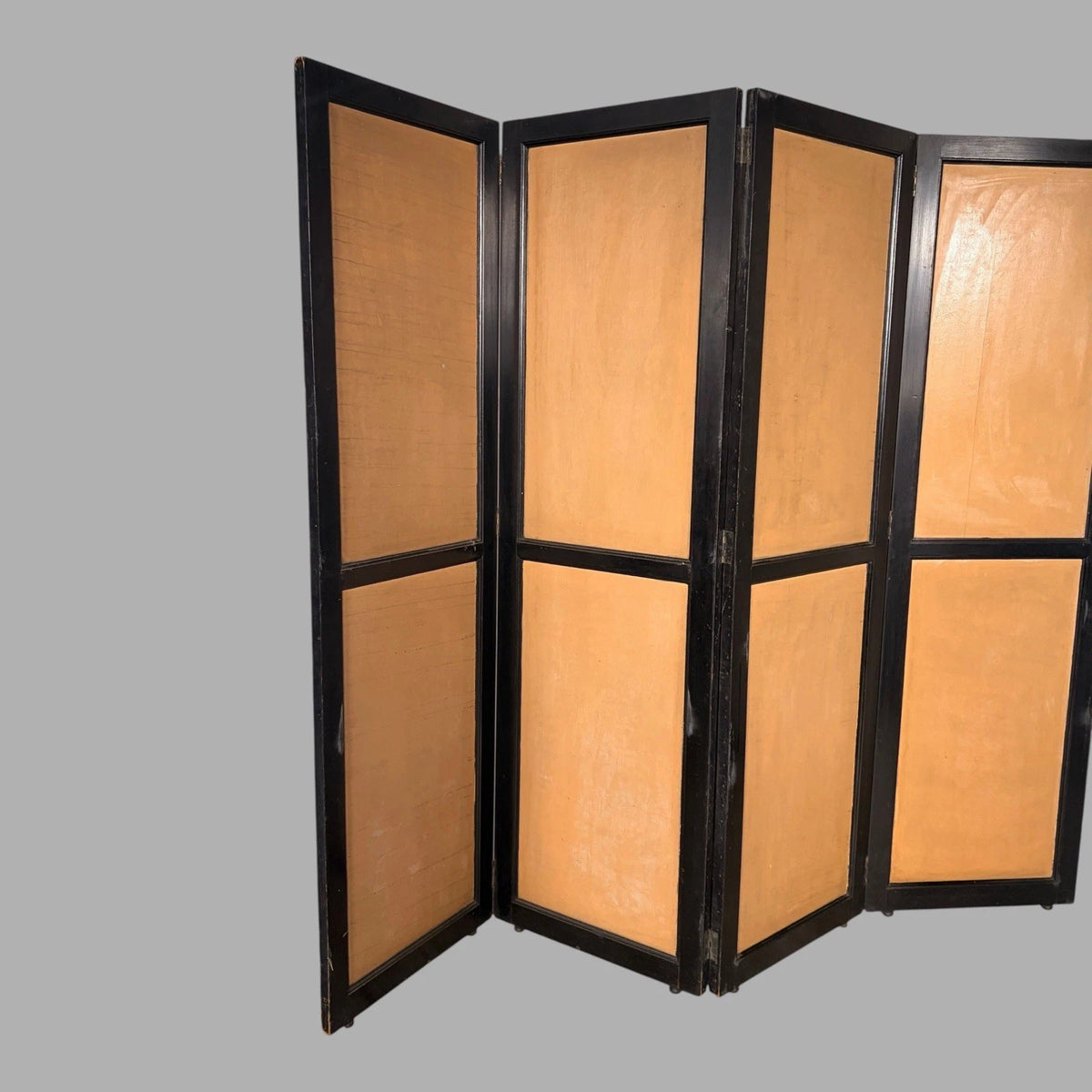 Antique Chinese Four-Panel Folding Room Divider – Black & Gold - view 3