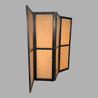 Antique Chinese Four-Panel Folding Room Divider – Black & Gold - view 5