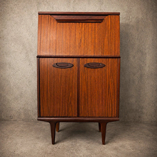 Mid-Century Teak & Formica Compact Bureau Cabinet - view 1