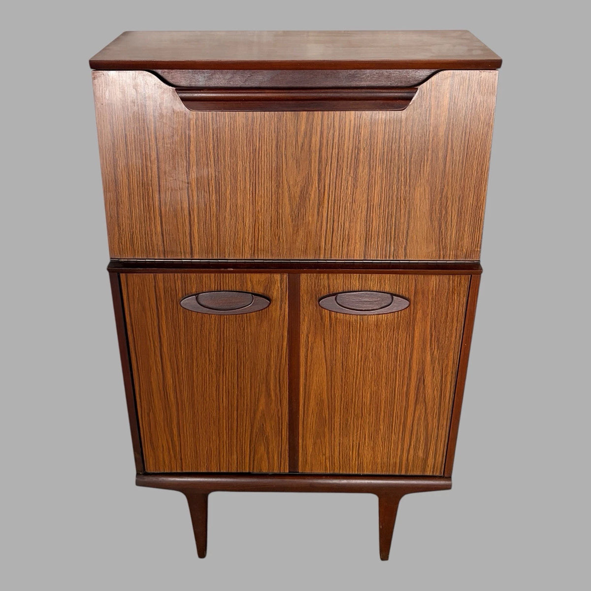 Mid-Century Teak & Formica Compact Bureau Cabinet - view 2
