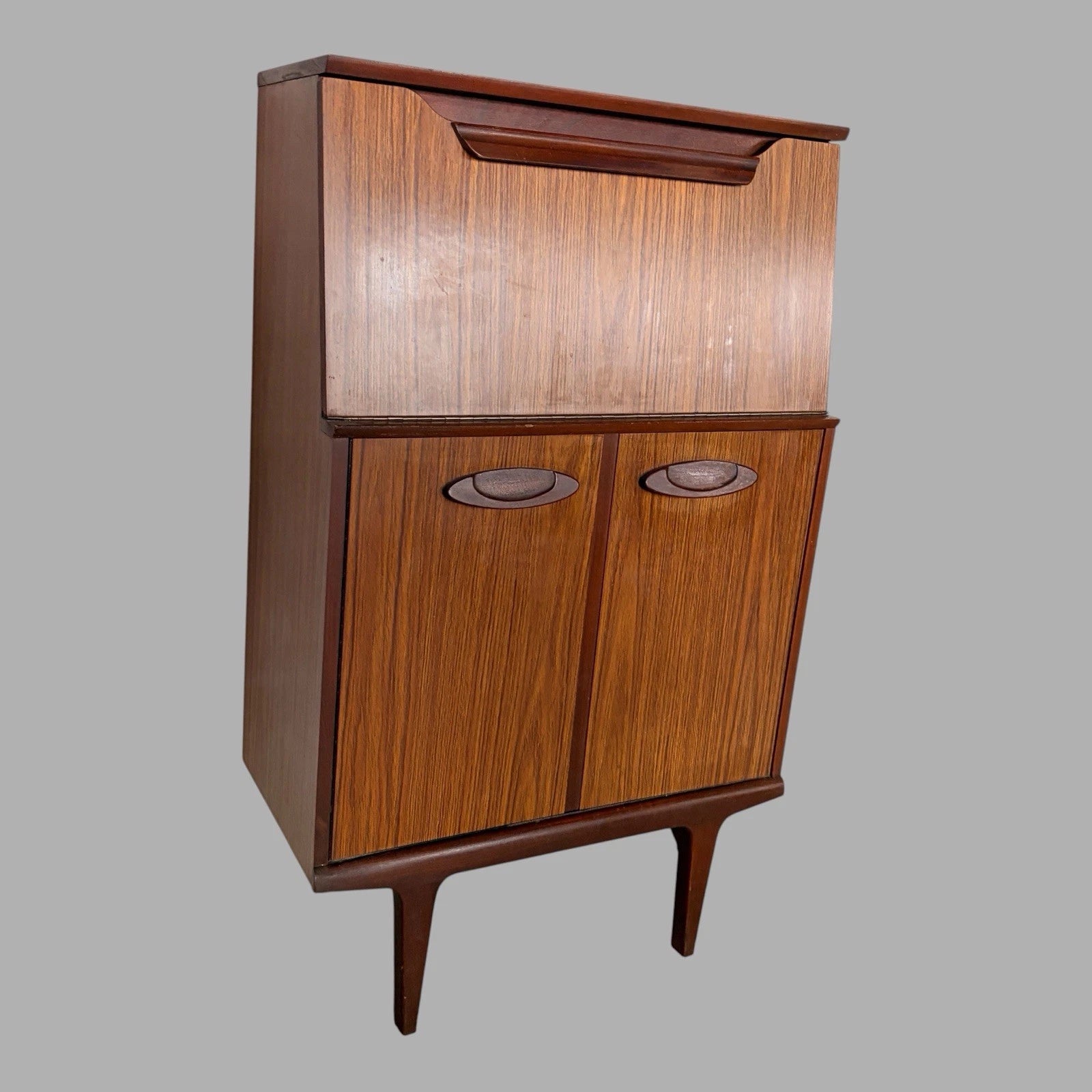 Mid-Century Teak & Formica Compact Bureau Cabinet - view 5
