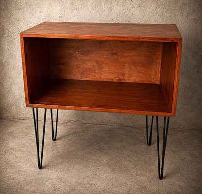 Mid-Century Teak Open TV Unit / Media Cabinet on Hairpin Legs - view 1