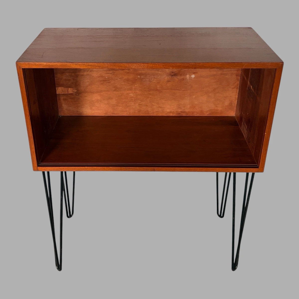Mid-Century Teak Open TV Unit / Media Cabinet on Hairpin Legs - view 3
