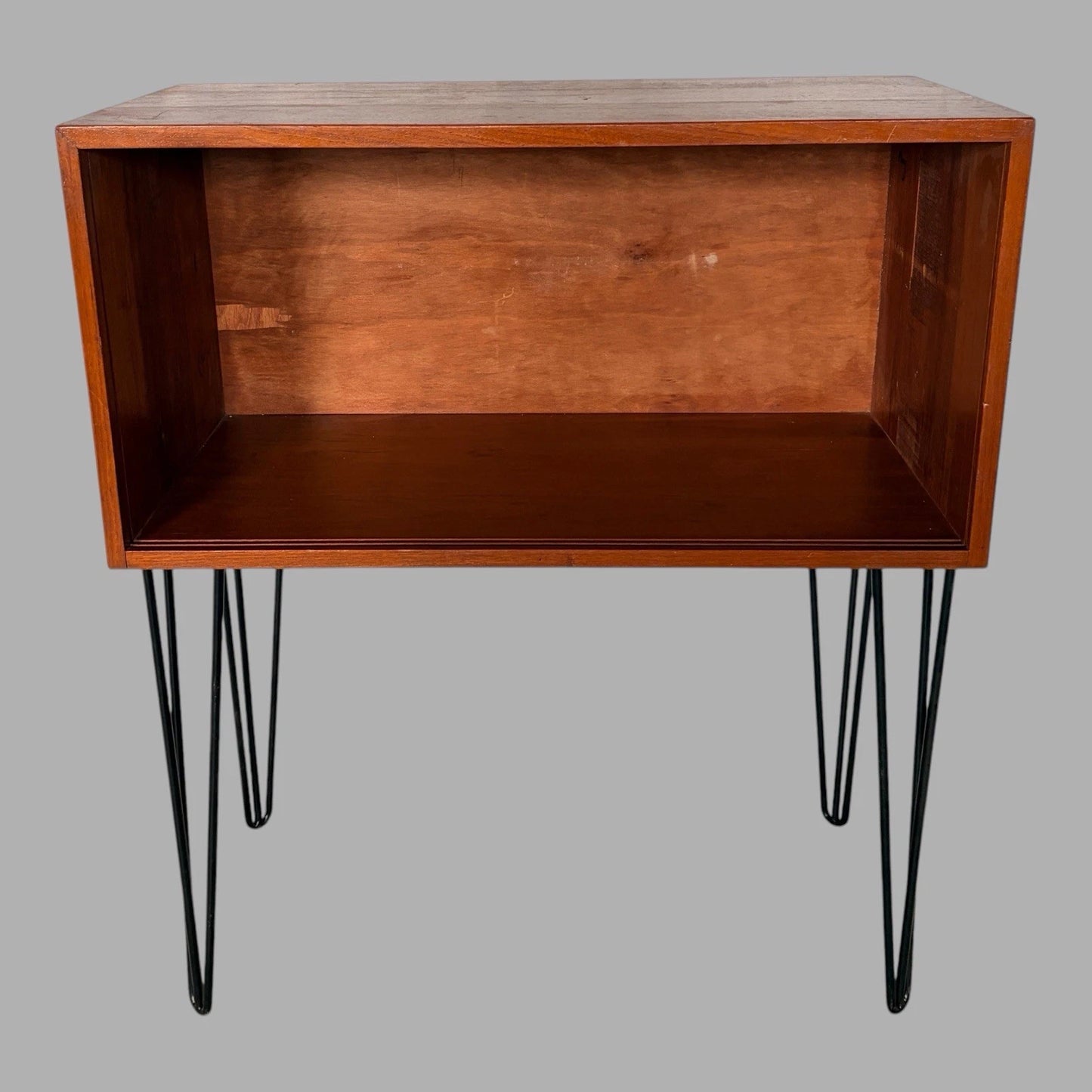 Mid-Century Teak Open TV Unit / Media Cabinet on Hairpin Legs - view 5