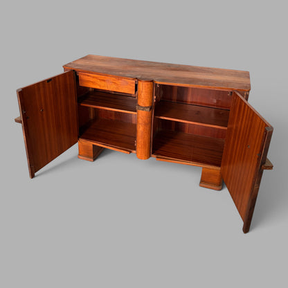 Art Deco Walnut Sideboard by Talent | Bakelite Handles | 1930s Vintage Cabinet