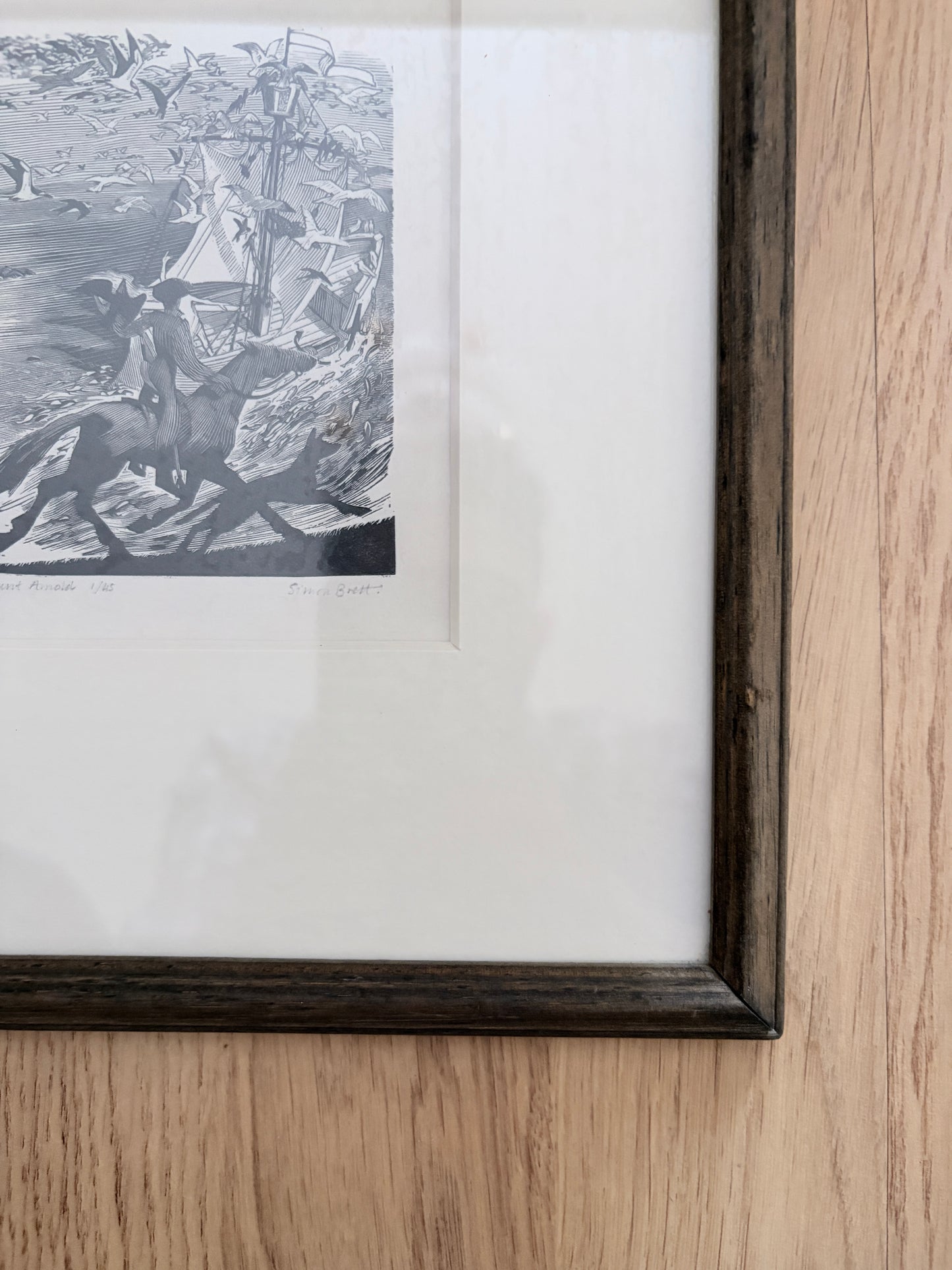 Simon Brett “Count Arnold” Woodblock Print – Vintage and Framed Limited Edition