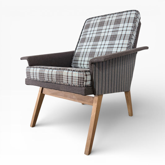 Mid-Century Swedish Plaid Armchair