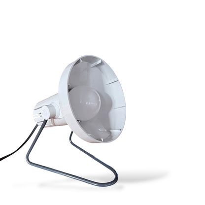 Mid Century Desk Lamp | Industrial Plastic Cone Light With Sculptural Accent