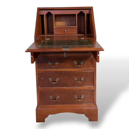 Vintage Yew Wood Compact Bureau Writing Desk