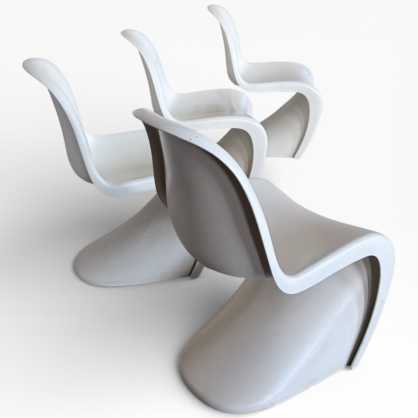 Set of Four Verner Panton Space Age Fibreglass Chairs