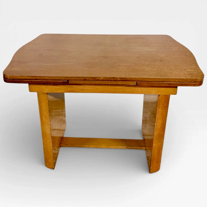 Art Deco Bird’s Eye Maple Draw Leaf Extending Dining Table | 1930s Pedestal Dining Table