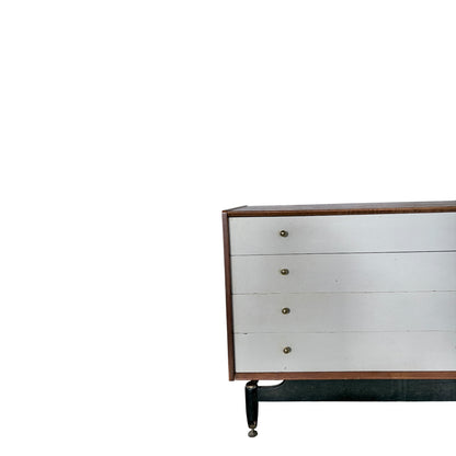 Mid Century E. Gomme Librenza Chest of Drawers – Teak & White with Brass Handles