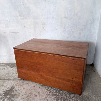 Mid Century Teak Storage Blanket Box Chest on Castors