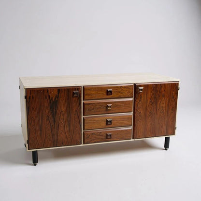 Mid-Century Norwegian Rosewood & White-Lacquered Modular Storage Suite — view 4