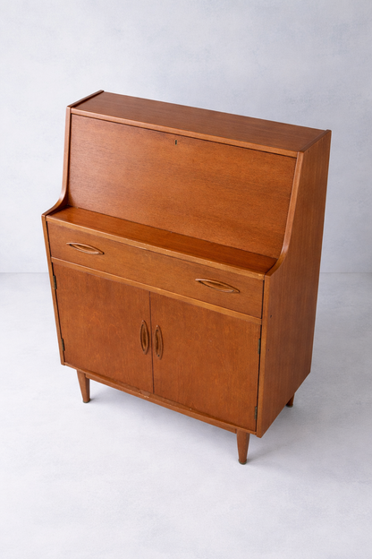 Mid Century Teak Bureau Desk Drinks Cabinet by Jentique