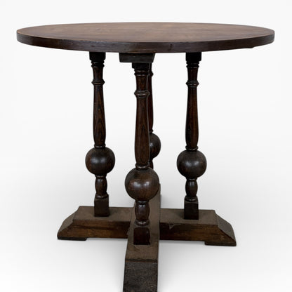 Arts & Crafts Round Oak Coffee Table — view 3