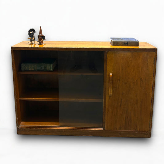 Vintage 1940s CC41 Wood Bookcase Cabinet